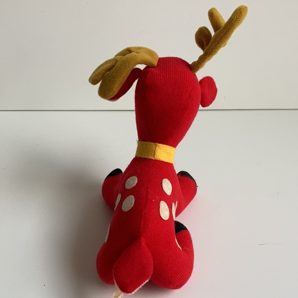 Vintage Fun World, Inc. Taiwan stuffed red reindeer white spots Christmas - Picture 12 of 16